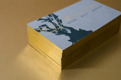 Gold foil edge offset letterpress business cards