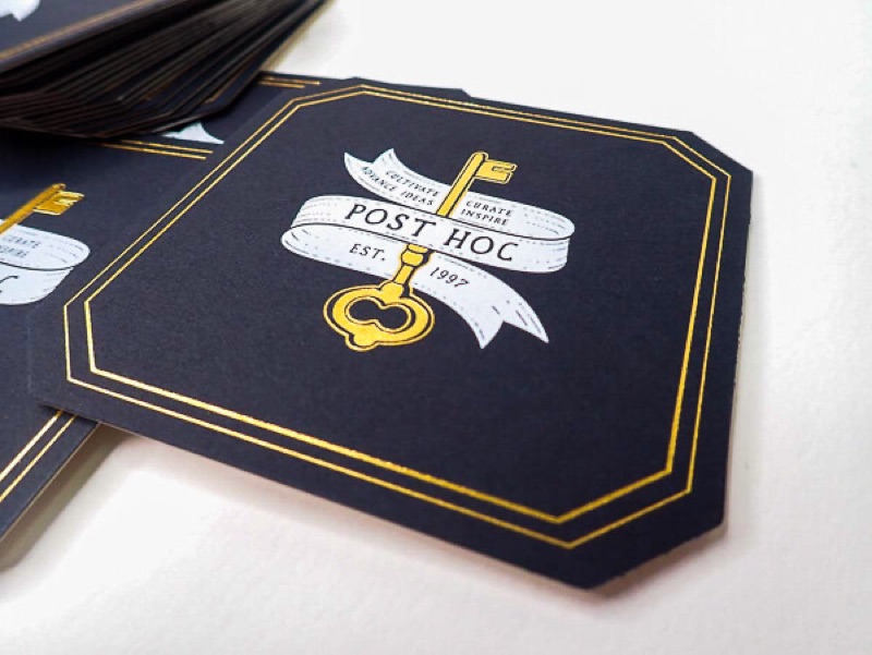 Bevel edge square coaster with foil logo