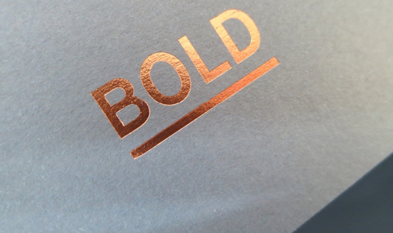 Bold copper metallic business card