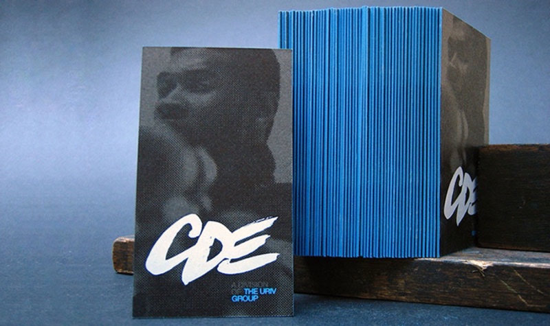 White foil photo cards with blue edges
