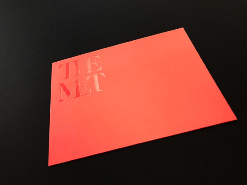 Clear foil letterpress envelope for The Met