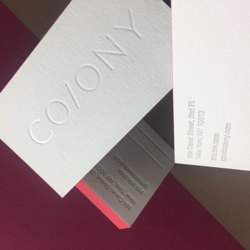 Debossed notecards with pink edge
