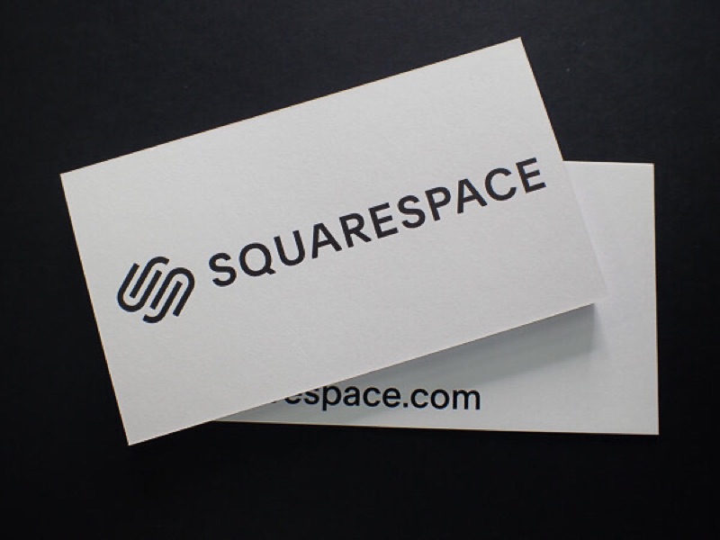 Corporate letterpress business card for Squarespace