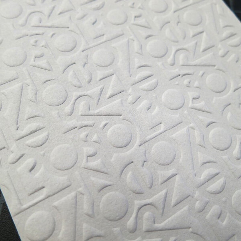 Deep letterpress deboss print