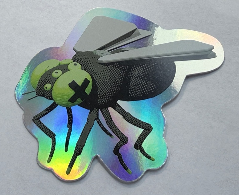 Die cut holographic sticker