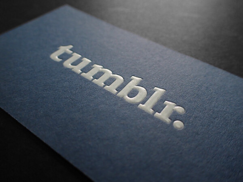 Embossed logo letterpress business card for Tumblr