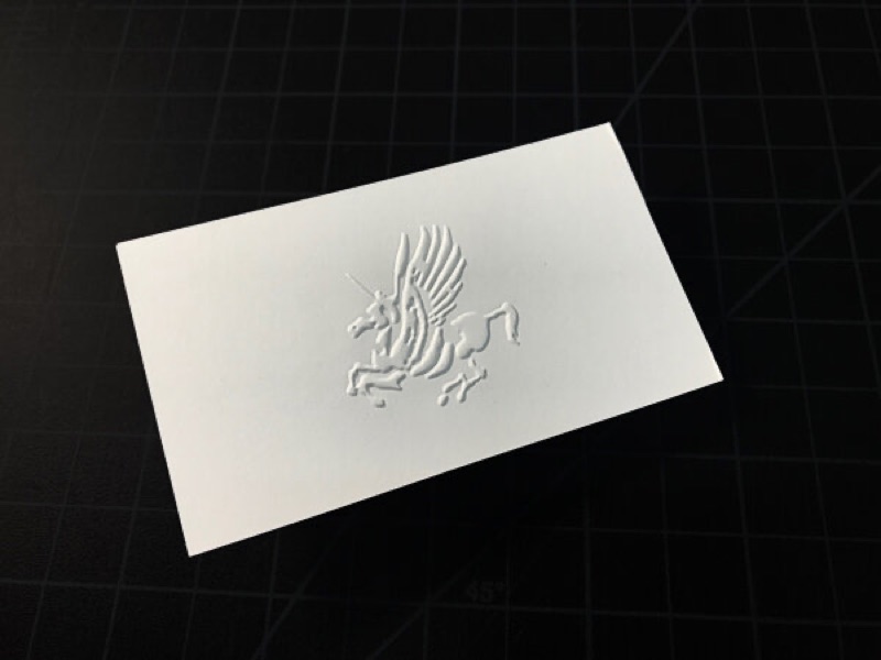 Embossed logo on letterpress business card