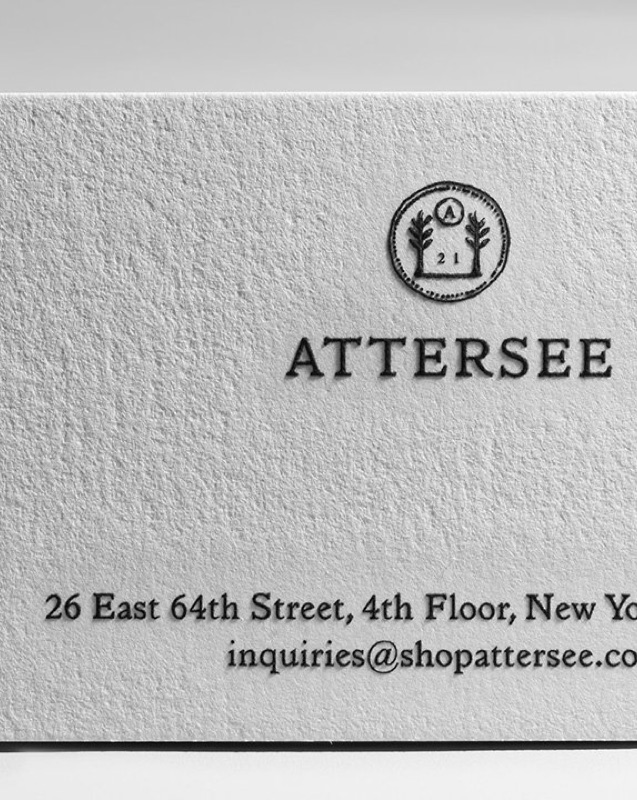 Engraved business card on cotton paper