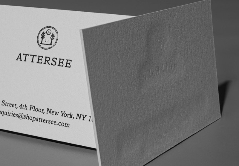 Engraved business cards with raised print