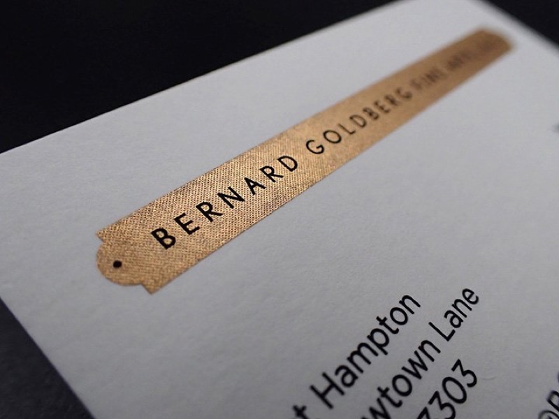 Engraved metallic ink business card