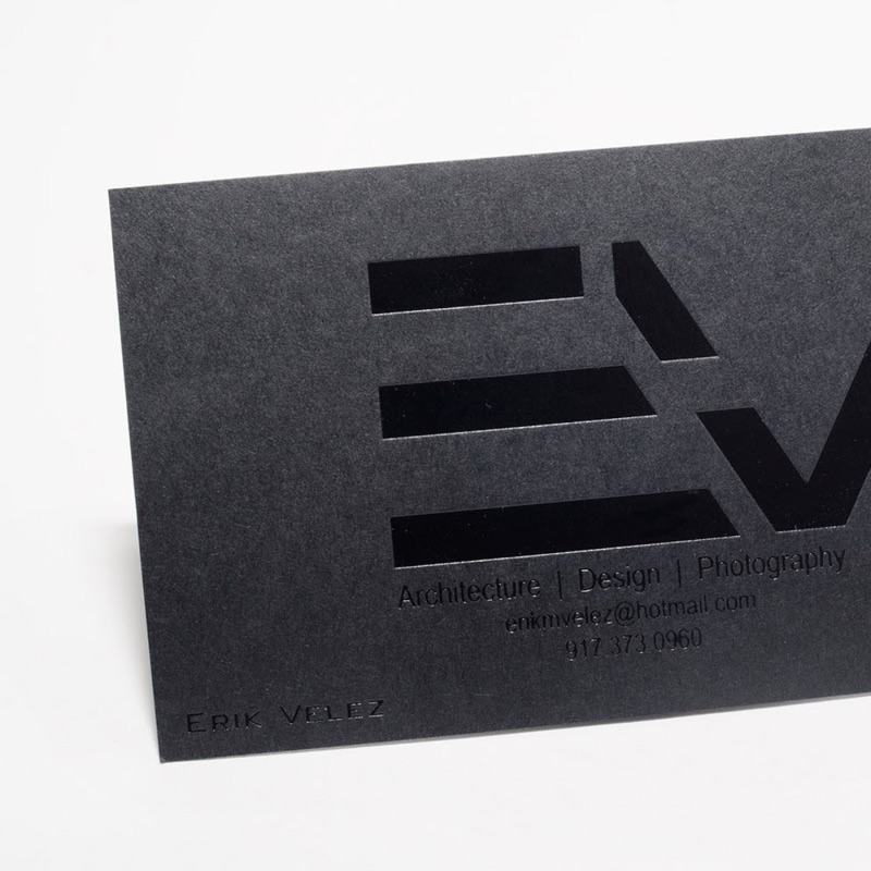 EV monogram in glossy black-on-black clear foil