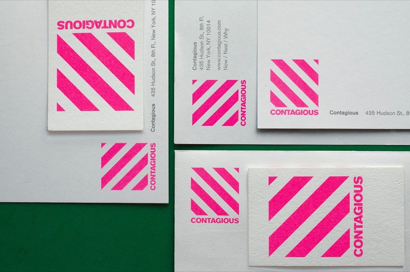 Fluorescent hot pink offset stationery