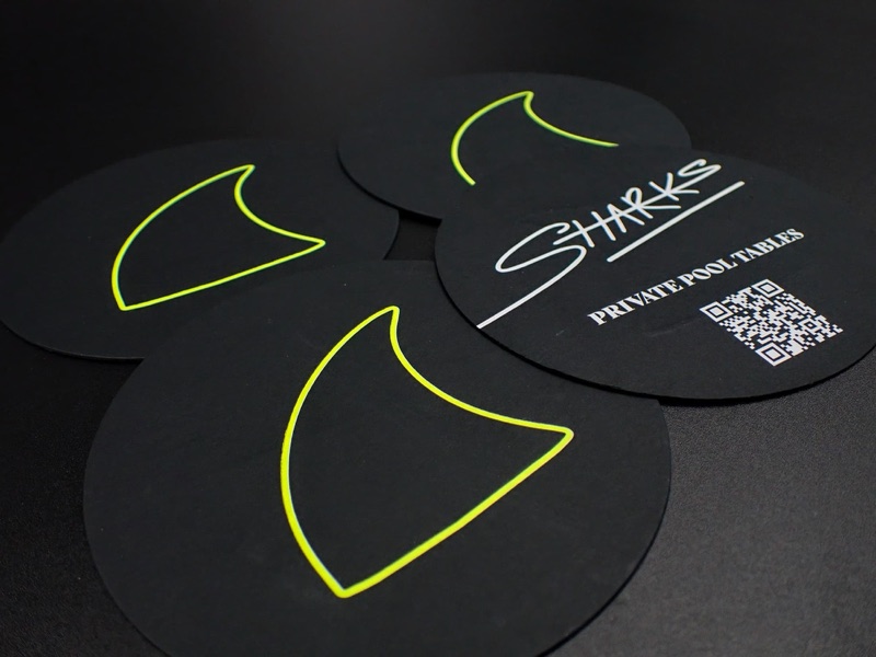 Fluorescent neon foil coaster hot yellow
