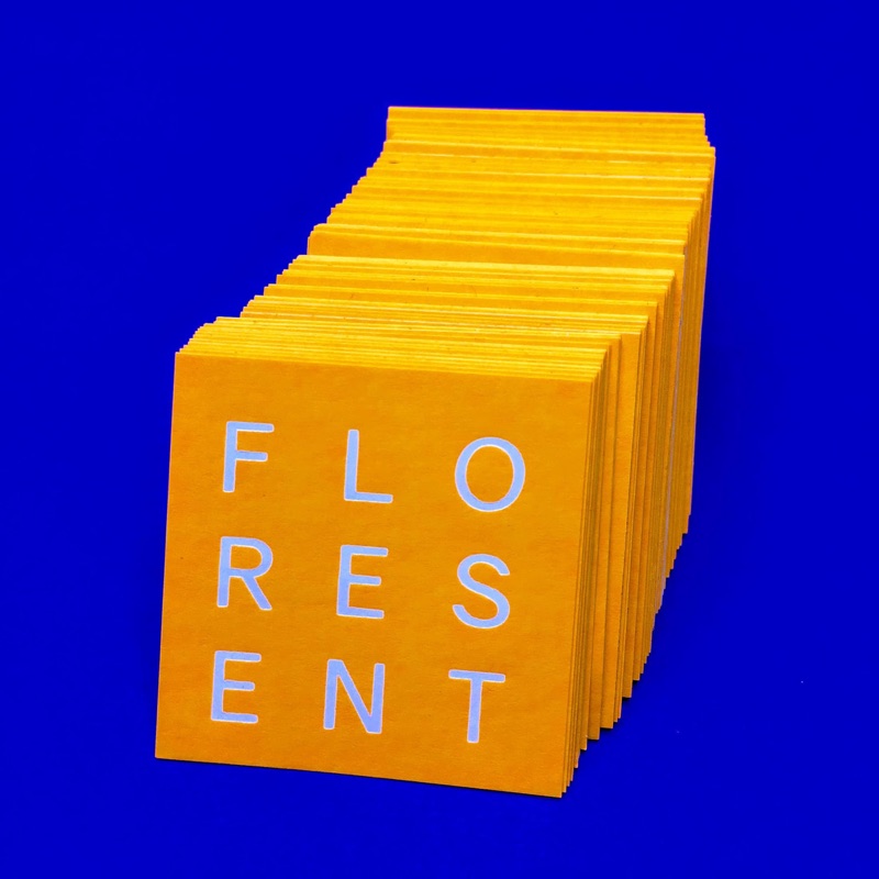 Fluorescent orange stickers with foil