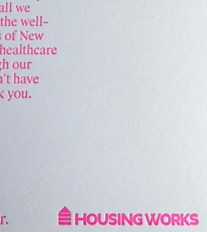 Fluorescent hot pink letterpress invitation