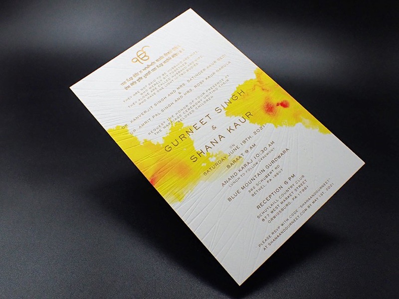 Foil stamped invitations