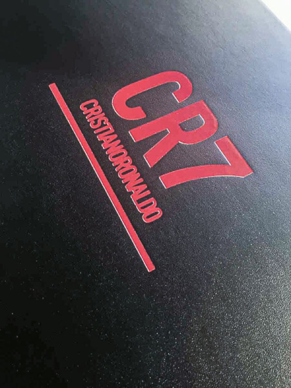 Foil stamped leather book cover