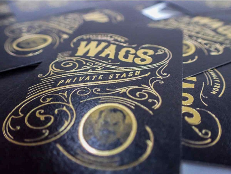 Gold embossed label printing