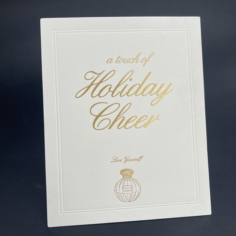 Gold foil holiday cheer card
