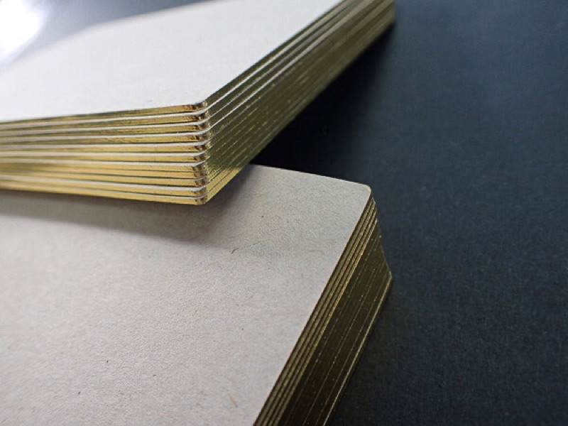 Gold gilded edge letterpress business cards