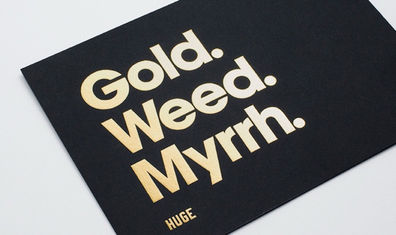 Gold foil botanical card