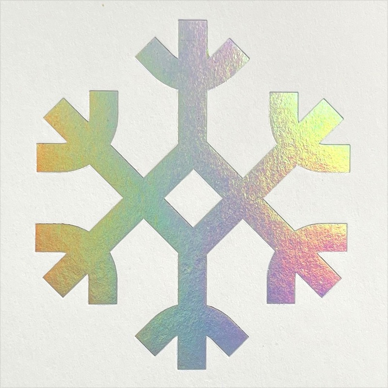 Holiday holographic printing snowflake