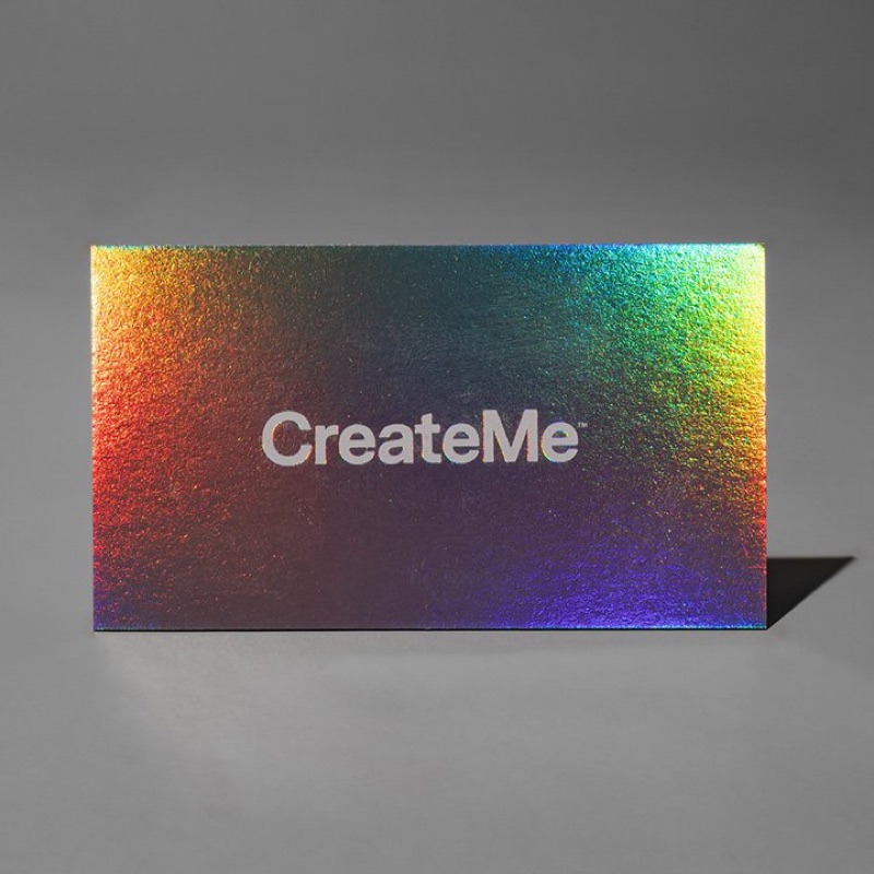 Holographic business cards fanned out