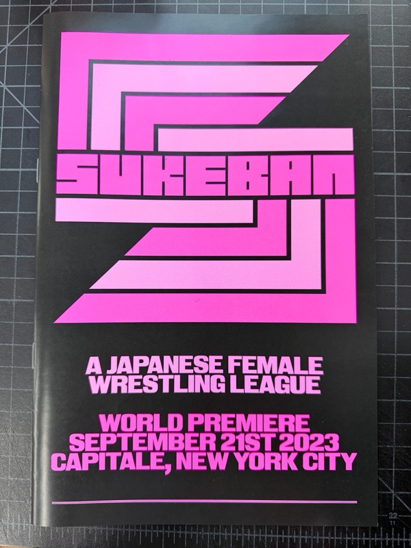 Hot pink fluorescent ink book spread