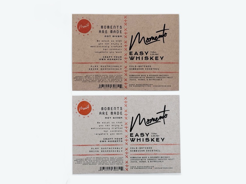 Kraft label with white ink and full color