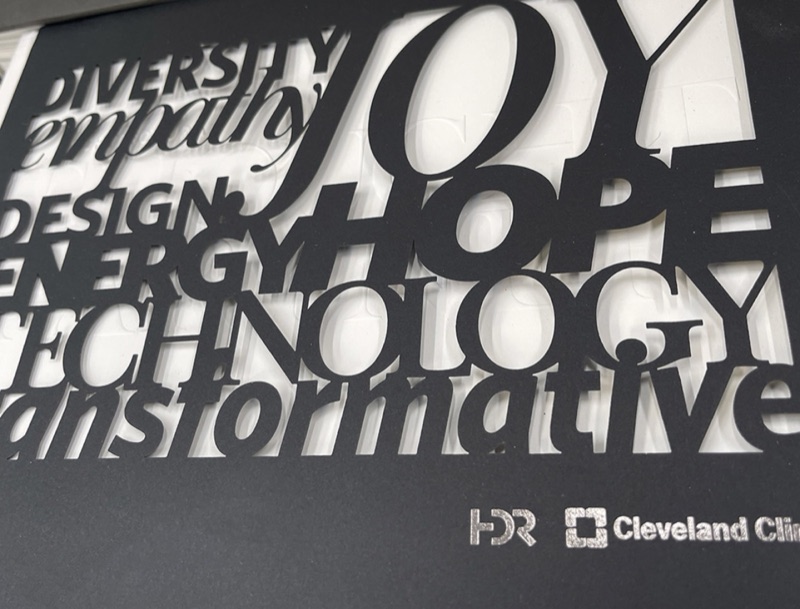 Laser-cut typographic book cover