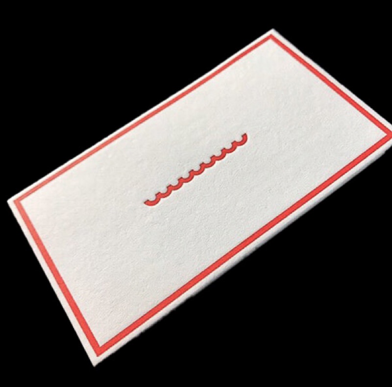 Letterpress business card with fine border rule