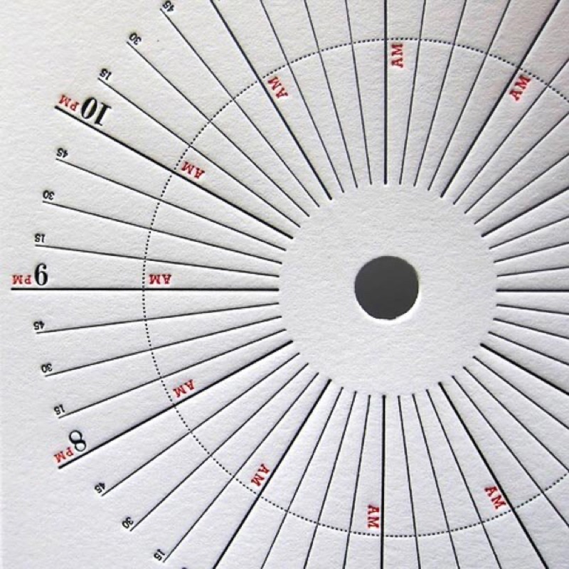 Letterpress business card with hand-mixed Pantone ink