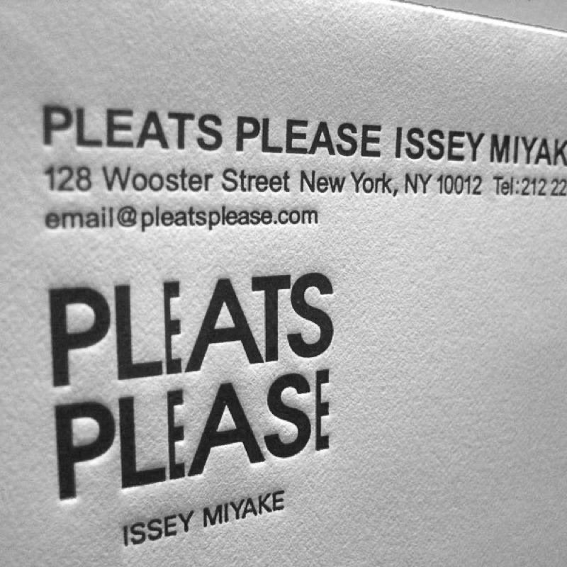 Letterpress corporate envelopes for Issey Miyake