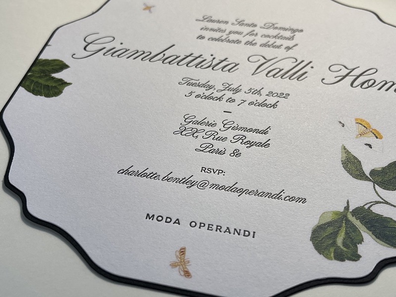 Menu printing event letterpress