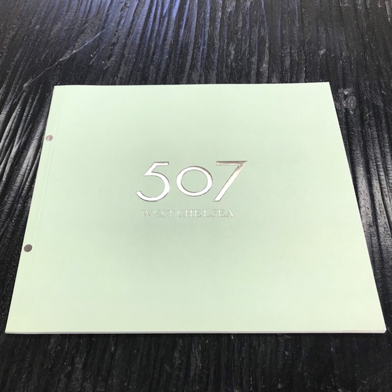 507 Tenth Avenue mint book with silver foil and screw posts