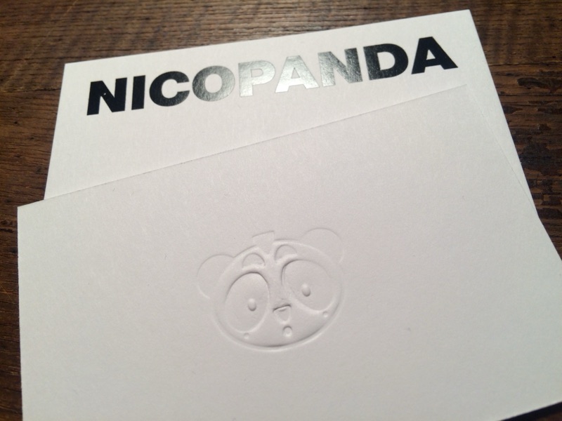 Nicopanda card with blind-debossed panda face