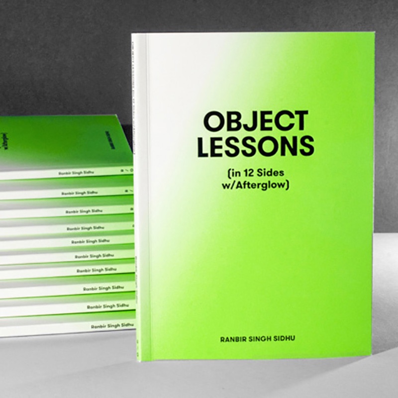 Object Lessons books with fluorescent gradient covers