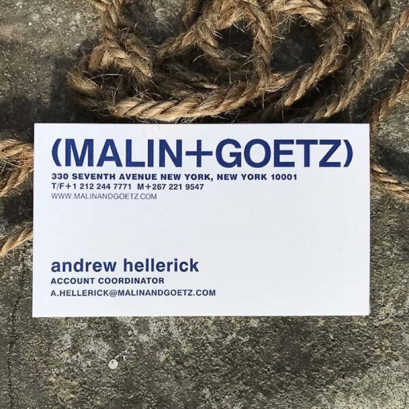 Offset business cards for Malin+Goetz