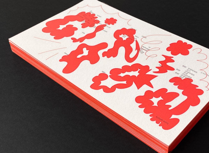 Offset Pantone ink invitation with colored edge painting