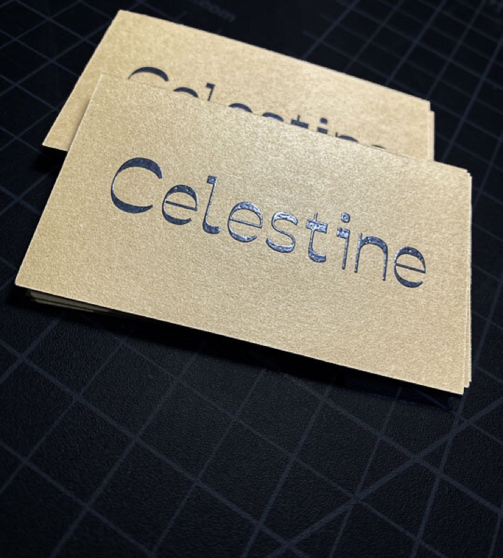 Raised thermography ink on kraft business card