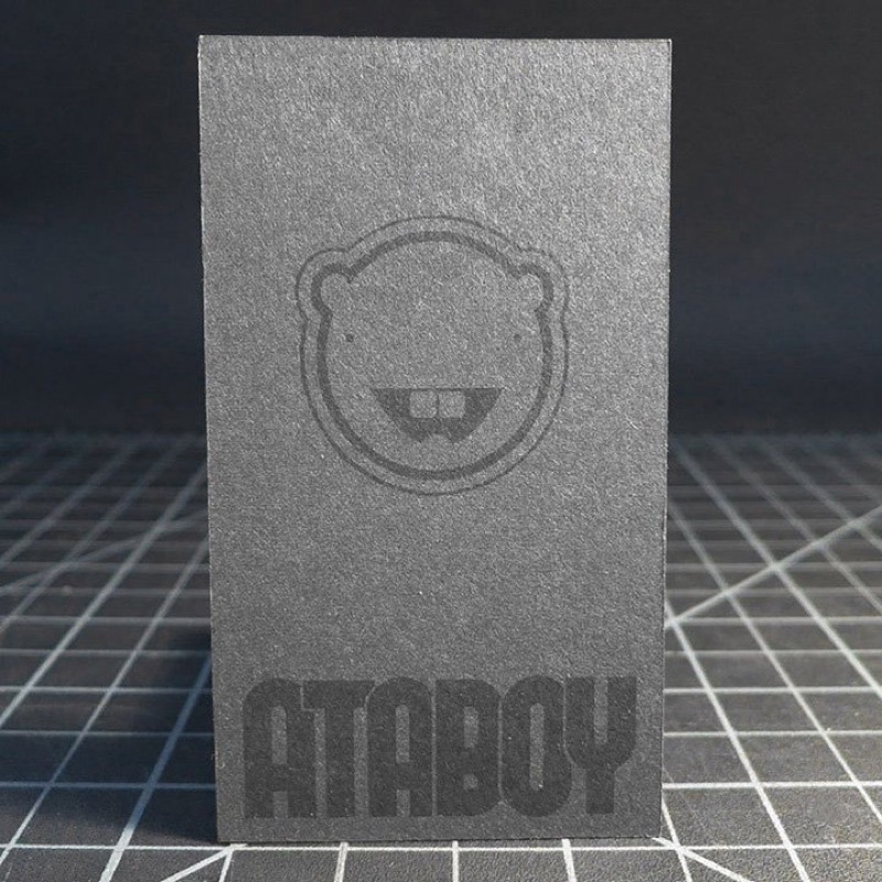 Silver offset black business card