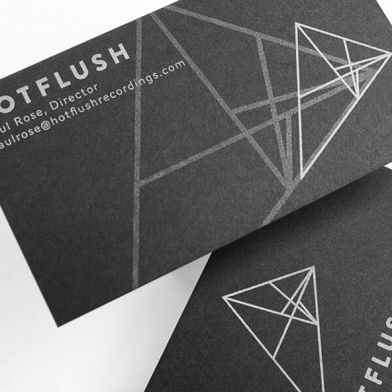Silver offset black corporate business card