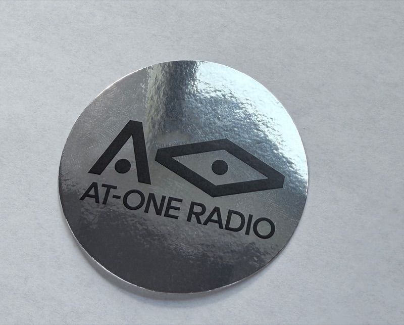 Silver reflective sticker e black ink