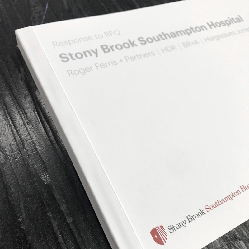 Perfect-bound proposal book for Stony Brook Southampton Hospital