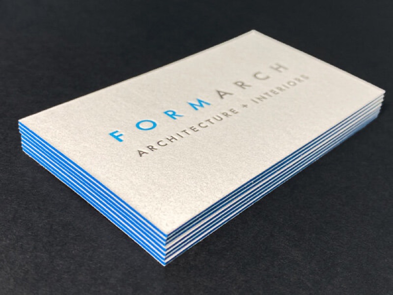 Two-ply colored edge business card