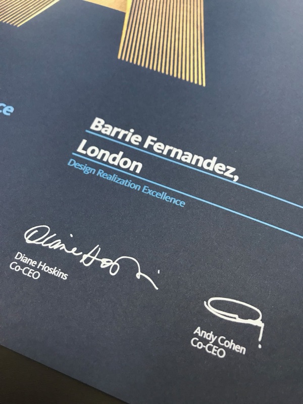 White ink variable data printing on blue paper