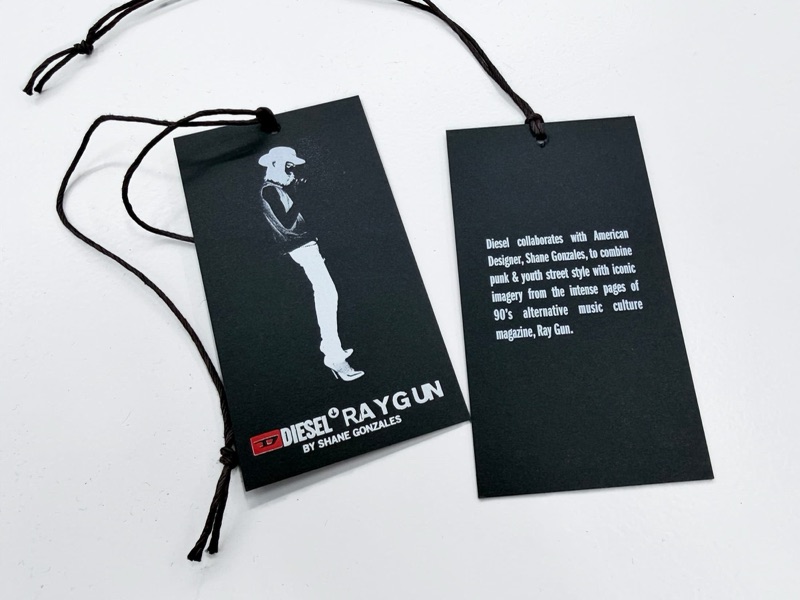White ink printing black paper hangtags